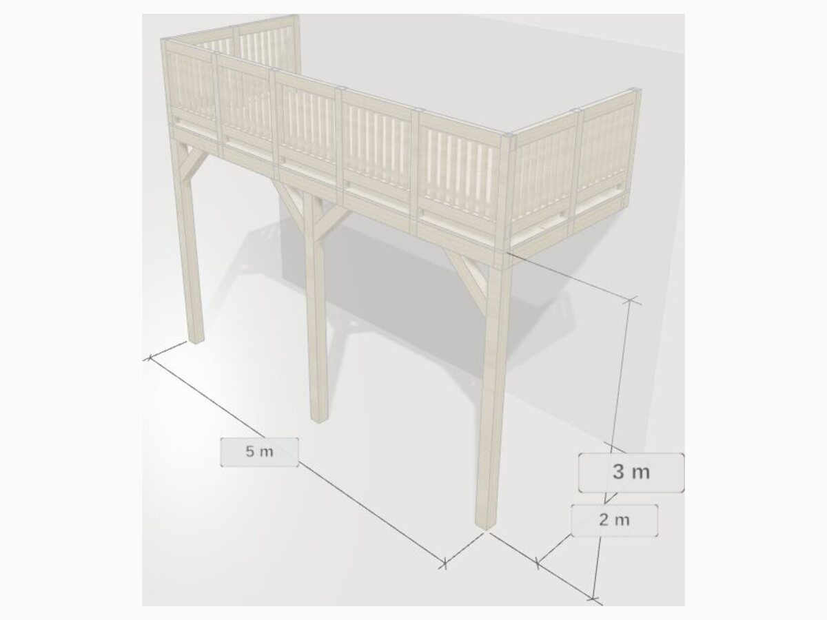 Holzbalkon, im Konfigurator geplant