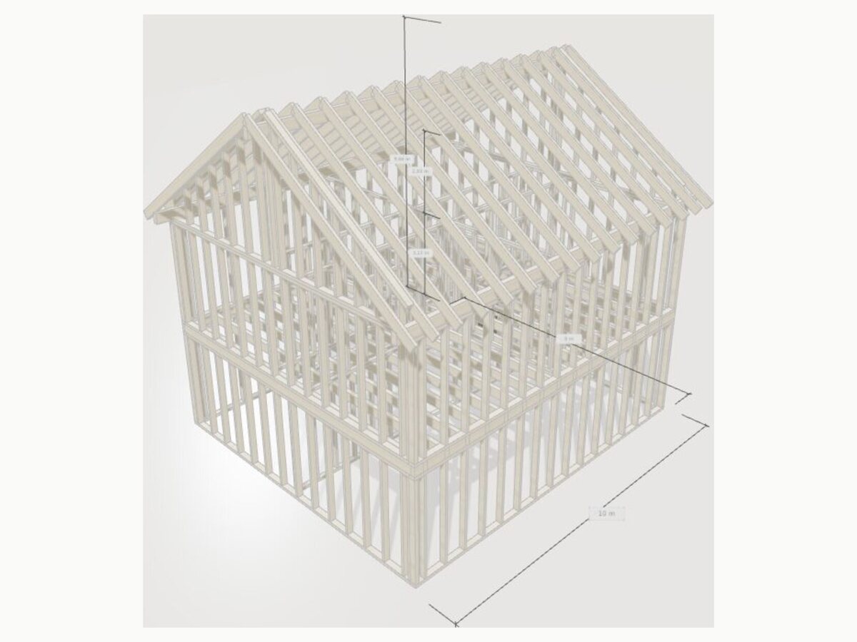 Holzrahmenbau-Wände, im Konfigurator geplant