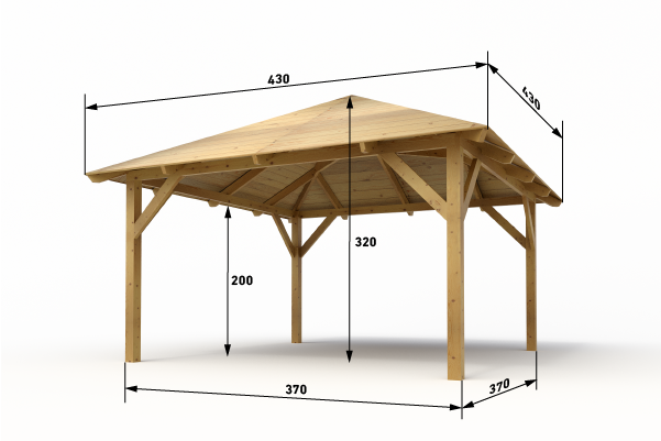 Holz-Pavillon aus Lärchenholz im Garten